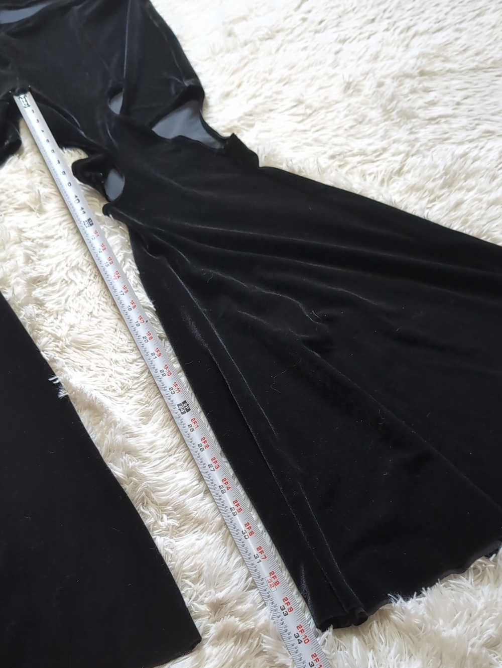 NWT Blackmilk Velvet Black Swirl Thigh Cutout High Waisted Flare Pant XXL - Picture 14 of 14
